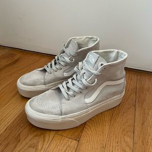 grey suede platform vans